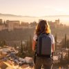 woman traveler in europa- Alhambra in Spain