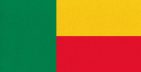 Benin flag on fabric surface. Benin golan national flag on textured background. Fabric Texture